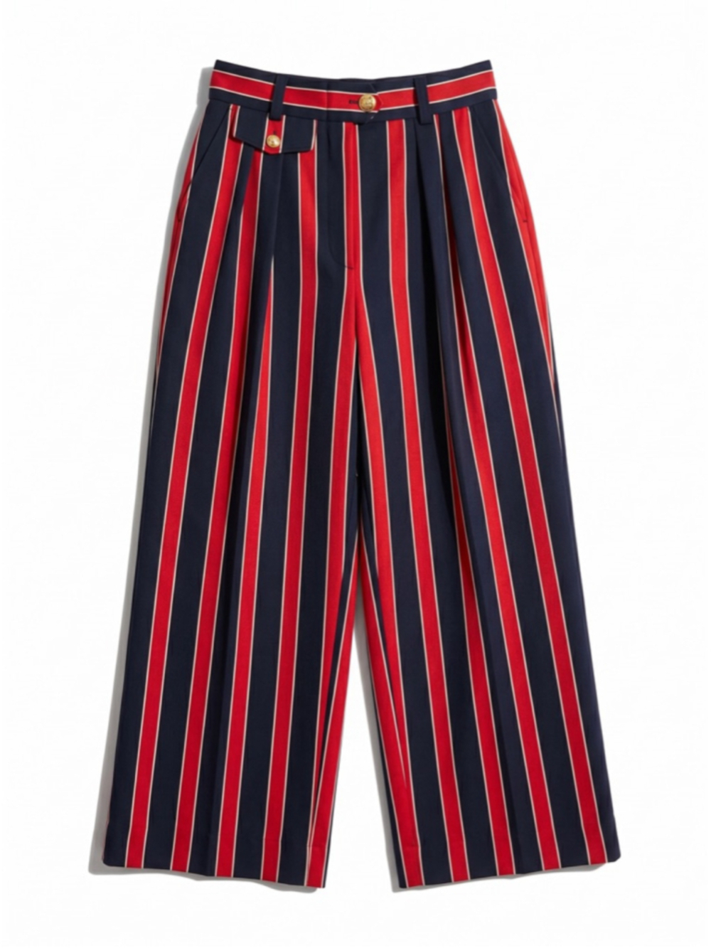 ESCADA by MARGARETHA LEY Pants Women Size 34 XS Blue Red Wool Vintage Trouser